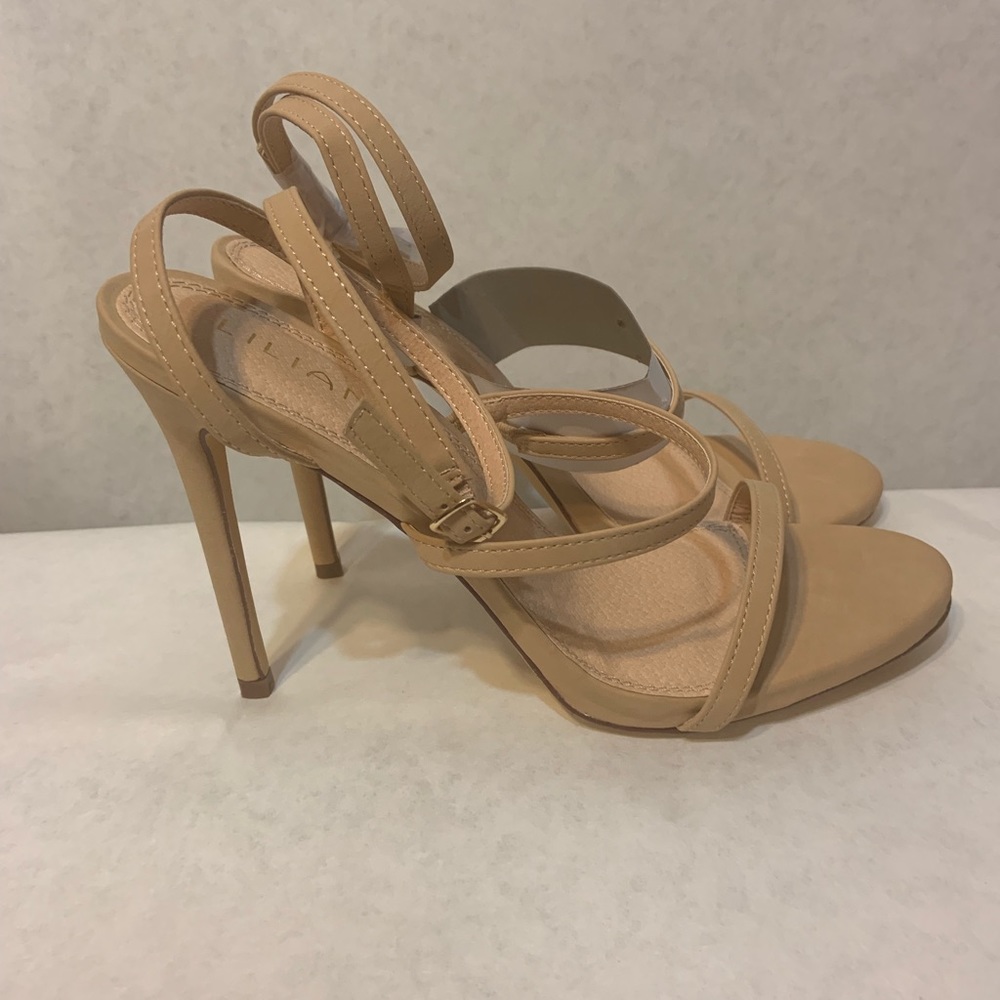 Stylish, nude, ankle strap, high heeled sandal. - Picture 5 of 5